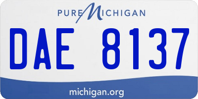 MI license plate DAE8137