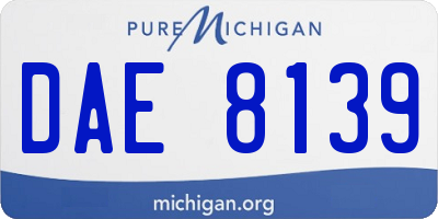 MI license plate DAE8139
