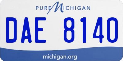 MI license plate DAE8140