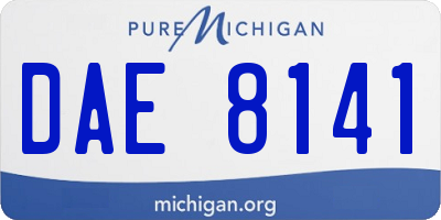 MI license plate DAE8141