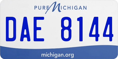 MI license plate DAE8144