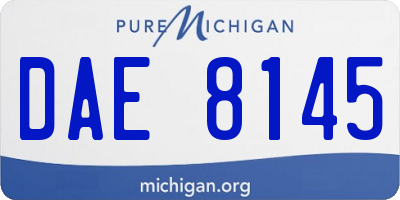 MI license plate DAE8145