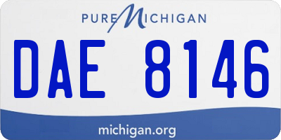 MI license plate DAE8146