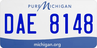 MI license plate DAE8148