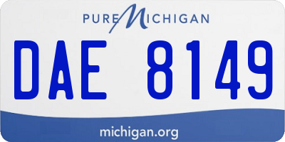 MI license plate DAE8149