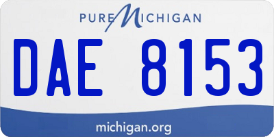 MI license plate DAE8153
