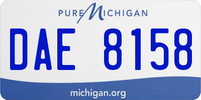 MI license plate DAE8158