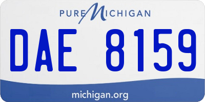 MI license plate DAE8159