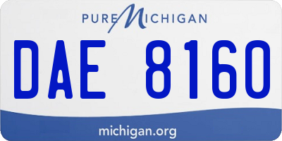 MI license plate DAE8160