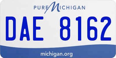 MI license plate DAE8162