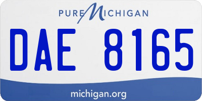MI license plate DAE8165
