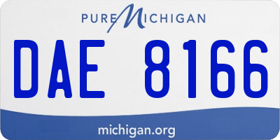 MI license plate DAE8166