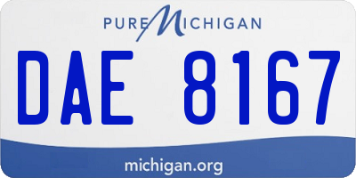 MI license plate DAE8167