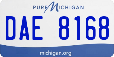 MI license plate DAE8168