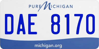 MI license plate DAE8170