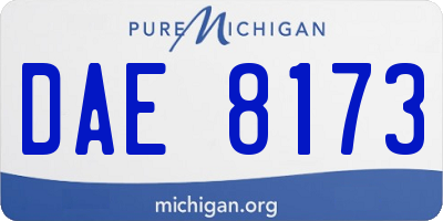 MI license plate DAE8173