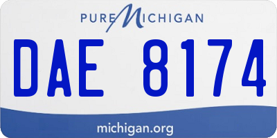 MI license plate DAE8174