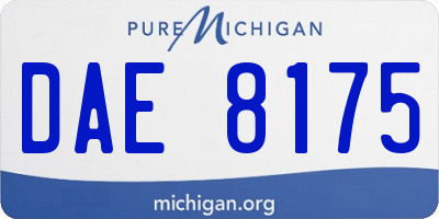 MI license plate DAE8175
