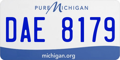 MI license plate DAE8179
