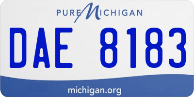 MI license plate DAE8183