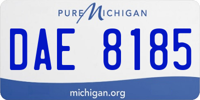 MI license plate DAE8185