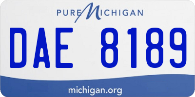 MI license plate DAE8189