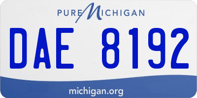 MI license plate DAE8192