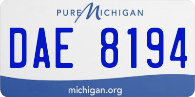 MI license plate DAE8194