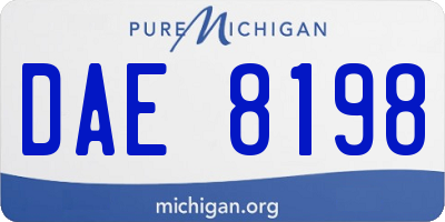 MI license plate DAE8198