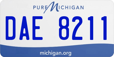 MI license plate DAE8211