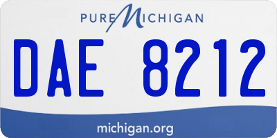 MI license plate DAE8212