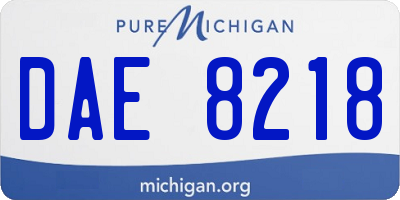 MI license plate DAE8218
