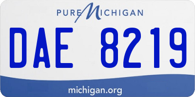 MI license plate DAE8219