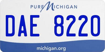 MI license plate DAE8220