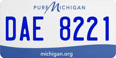 MI license plate DAE8221