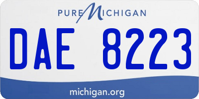 MI license plate DAE8223