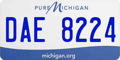 MI license plate DAE8224