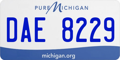 MI license plate DAE8229