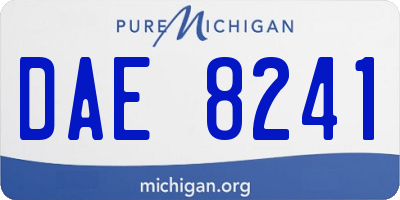 MI license plate DAE8241