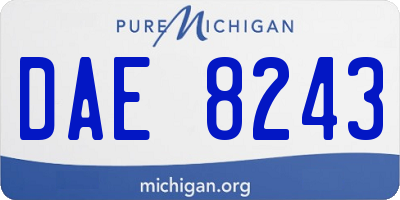 MI license plate DAE8243