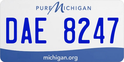 MI license plate DAE8247