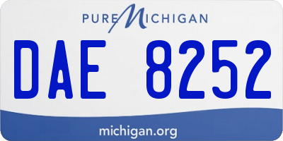 MI license plate DAE8252
