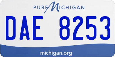 MI license plate DAE8253