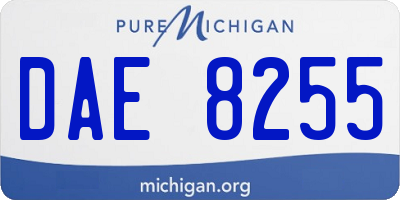 MI license plate DAE8255