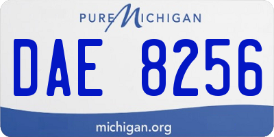 MI license plate DAE8256