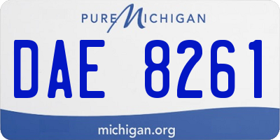 MI license plate DAE8261