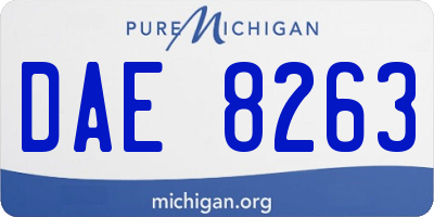 MI license plate DAE8263