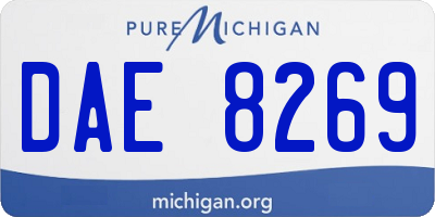 MI license plate DAE8269