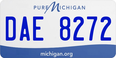 MI license plate DAE8272