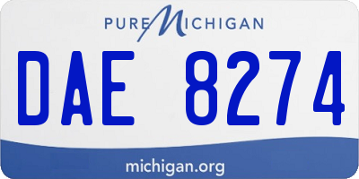 MI license plate DAE8274